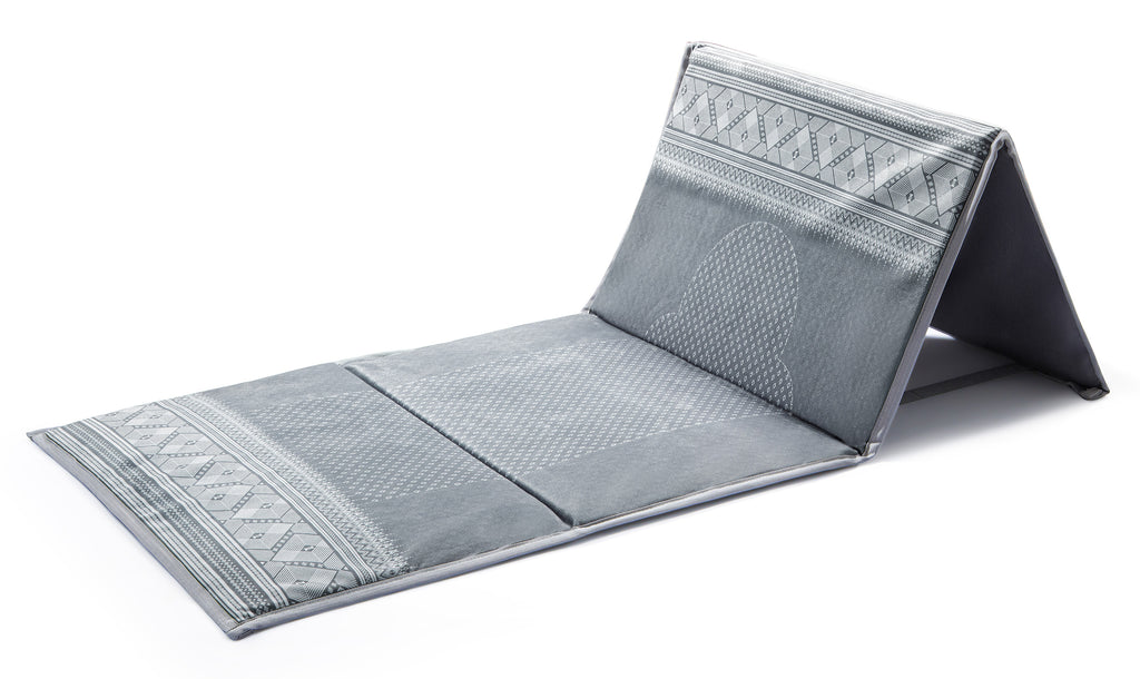 Classical Grey Backrest Prayer Mat | Urban Rugs KSA

