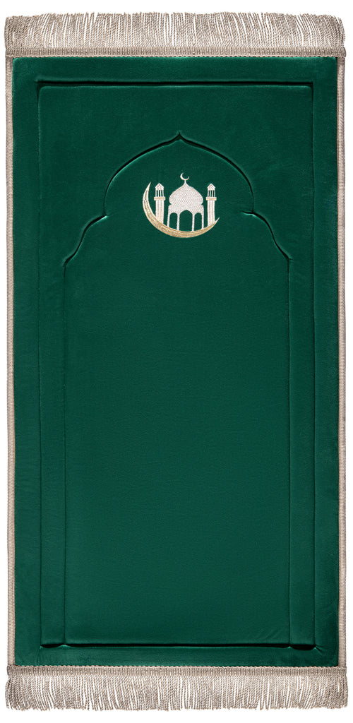 Emerald Green Embroidery Prayer Mat | Urban Rugs KSA