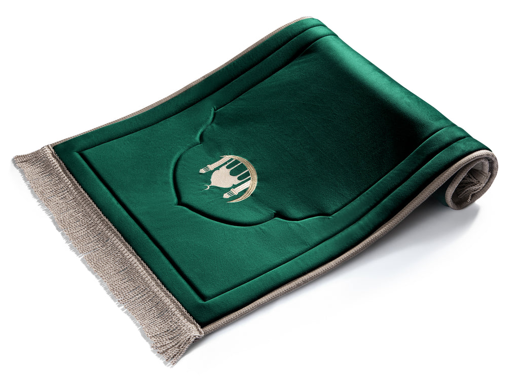 Emerald Green Embroidery Prayer Mat | Urban Rugs KSA