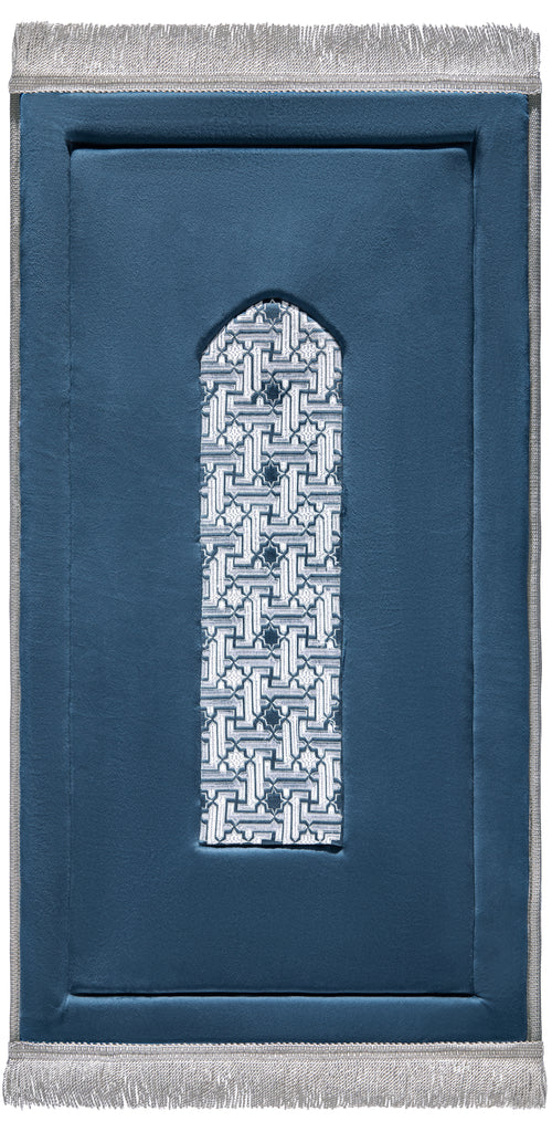 Royal Blue Embroidery Prayer Mat | Urban Rugs KSA