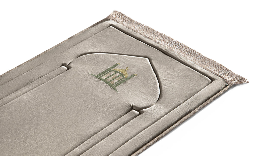 Soft Cream Embroidery Prayer Mat | Urban Rugs KSA