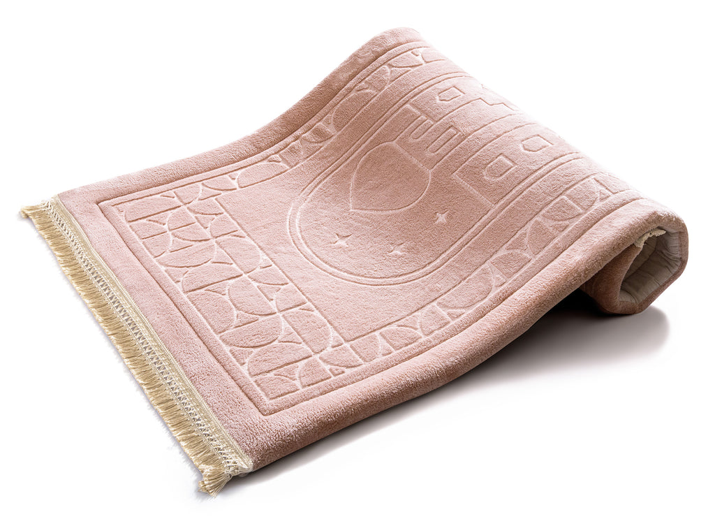Blush Pink Emboss Prayer Mat | Urban Rugs KSA

