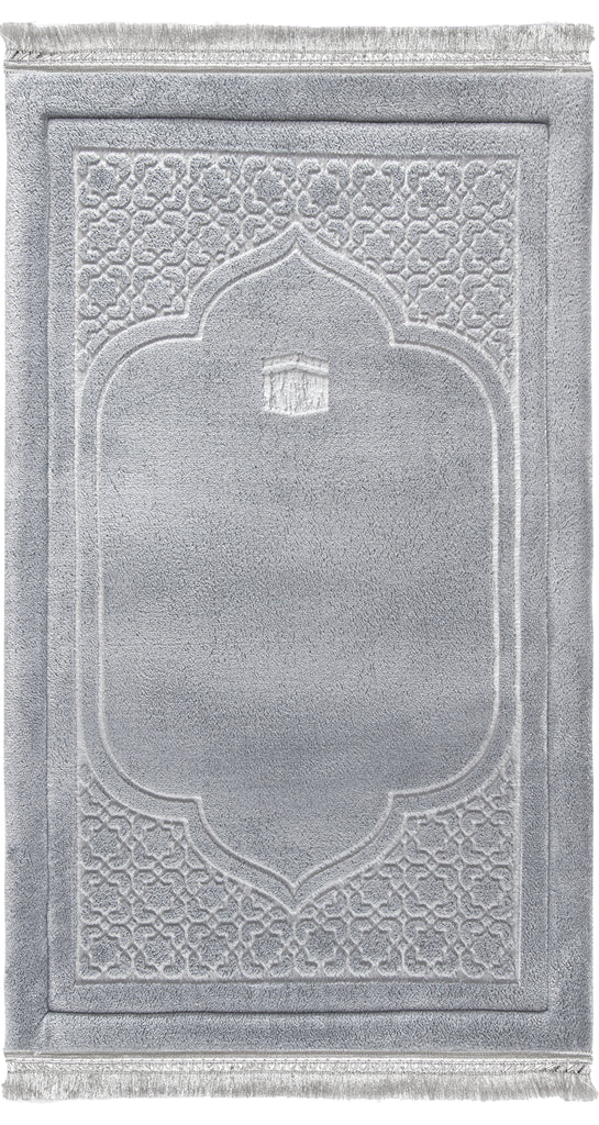 Greyish Emboss Prayer Mat | Urban Rugs KSA

