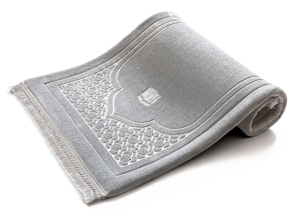Greyish Emboss Prayer Mat | Urban Rugs KSA

