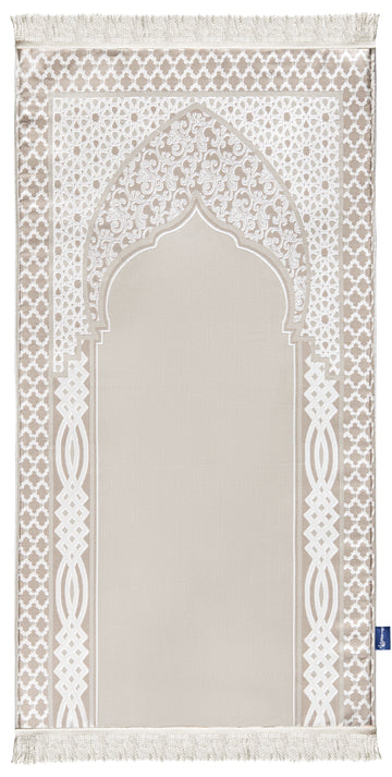 Beige Naseej Paded Prayer Mat -Urban Rugs KSA