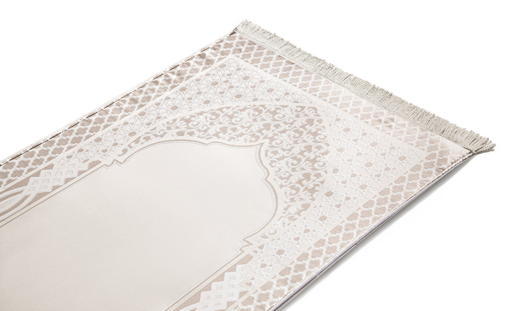 Beige Naseej Paded Prayer Mat -Urban Rugs KSA