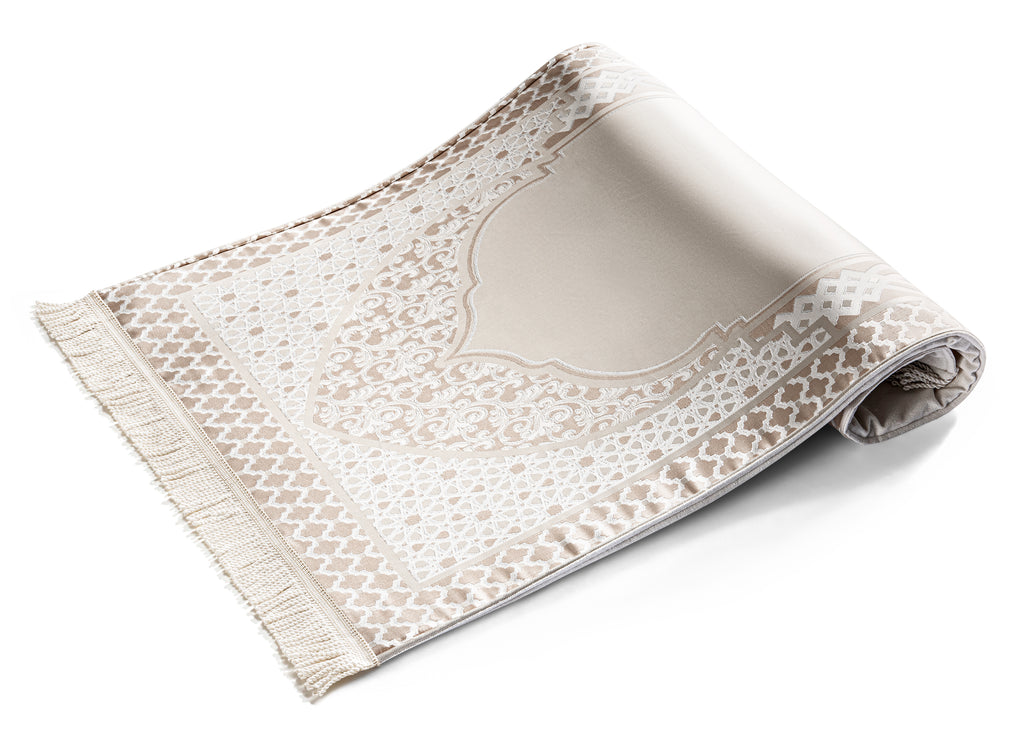 Beige Naseej Paded Prayer Mat -Urban Rugs KSA