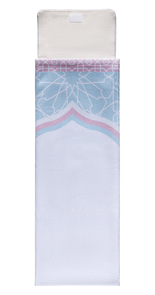 velvet multi-colors islamic foldable prayer rug | Urban Rugs KSA