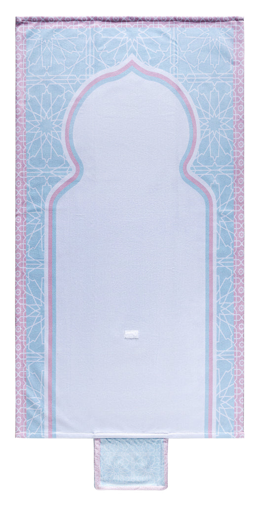 velvet multi-colors islamic foldable prayer rug | Urban Rugs KSA