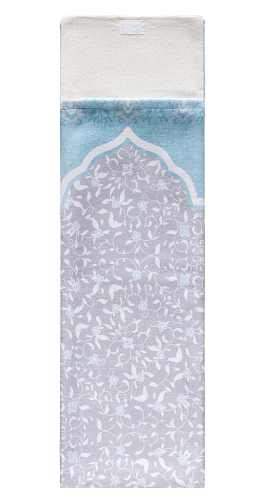 Sky Blue Floral Portable Sejadah | Urban Rugs KSA