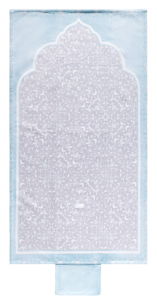 Sky Blue Floral Portable Sejadah | Urban Rugs KSA
