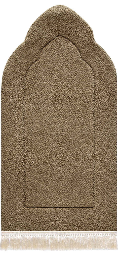 Tan Arched Plain Prayer Mat | Urban Rugs KSA