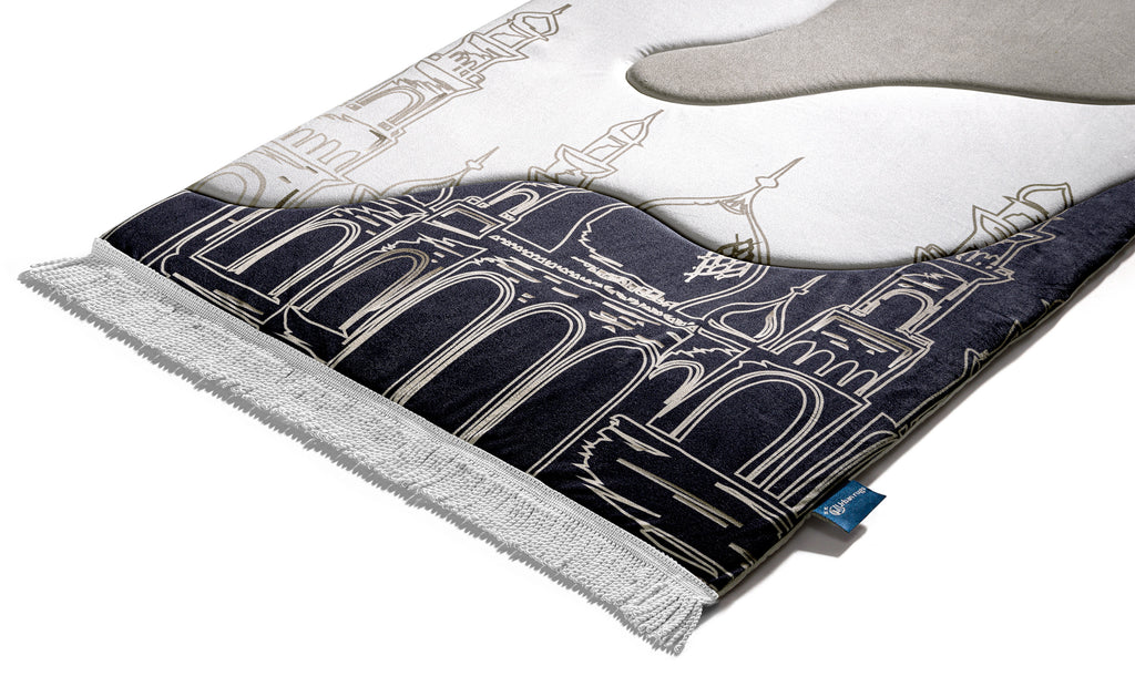 Taupe Mosque Premium Prayer Mat | Urban Rugs KSA